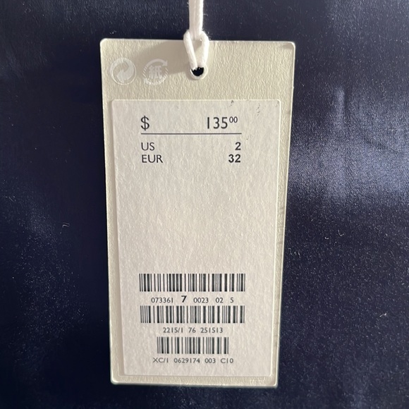 NWT elegant dress by COS. Deep navy cotton blend. Size 2. - Picture 7 of 11